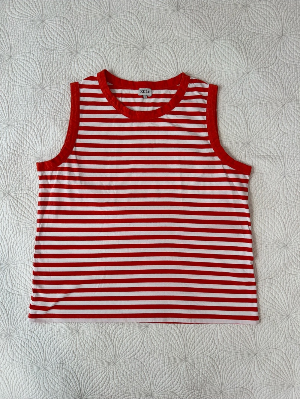 KULE Red and White Striped Tank Top